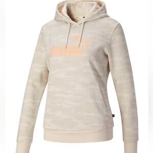 NWT Puma Essential Logo Camo Hoodie Sweatshirt Women Small Retail $55